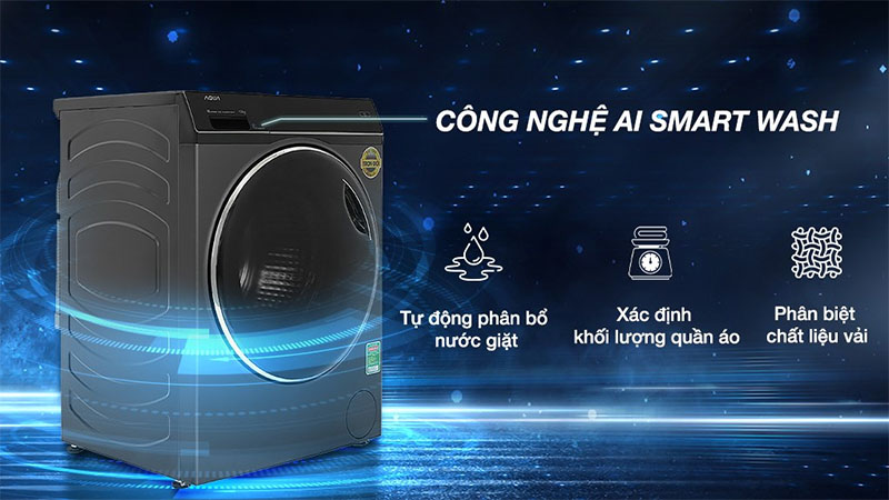 Máy giặt Inverter 10 kg Aqua AQD-DW1000J.BK - Hàng chính hãng
