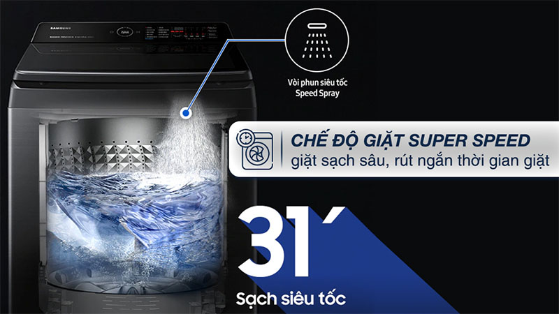 Máy giặt Inverter 12 kg Samsung WA12CG5745BVSV - Hàng chính hãng
