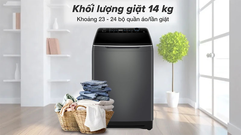 Máy giặt Inverter 14kg Aqua AQW-DR140UHT(PS) - Hàng chính hãng