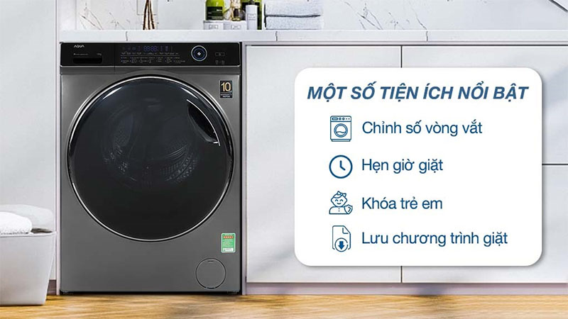 Máy giặt Inverter 15 kg Aqua AQD-A1500H.PS - Hàng chính hãng