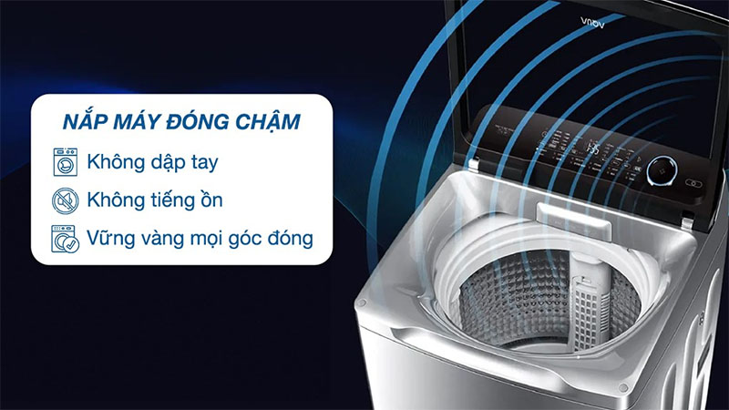 Thiết kế nắp của Máy giặt Inverter 16 kg Aqua AQW-DR160UHT.PS
