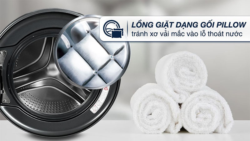 Thiết kế lồng giặt của Máy giặt Inverter 9.5 kg Aqua AQD-A952J.BK