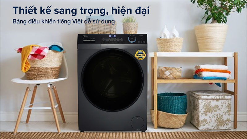 Máy giặt Inverter 9 kg Aqua AQD-D902G.BK - Hàng chính hãng
