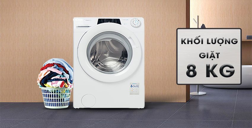 Máy giặt Inverter Candy RO 1284DWH7-1-S - Hàng chính hãng