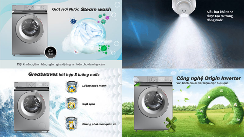 Máy giặt Inverter Toshiba TW-BL105A4V(SS) - Hàng chính hãng