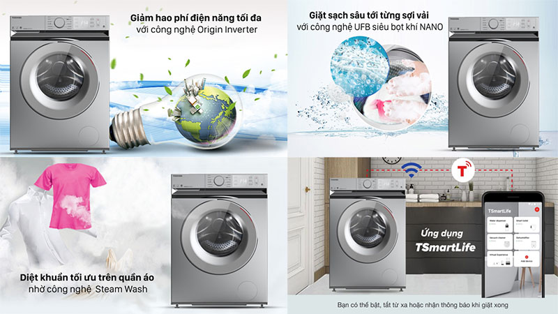 Máy giặt Inverter Toshiba TW-BL115A2V(SS) - Hàng chính hãng