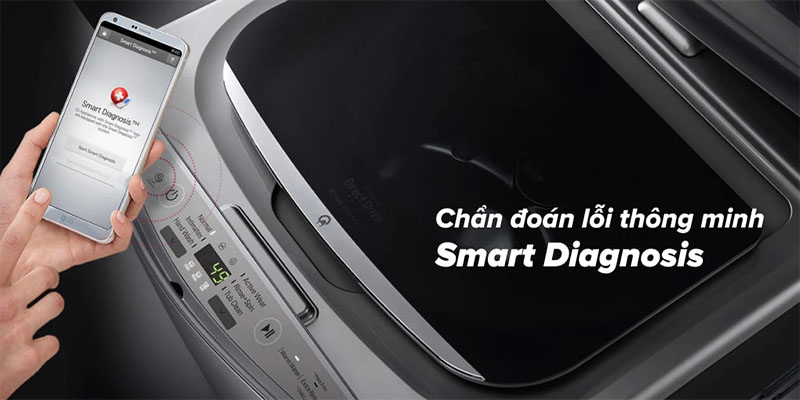 Tính năng chẩn đoán Smart Diagnosis của Máy giặt LG TWINWash T2735NWLV 