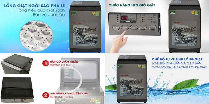 Máy giặt Toshiba AW-K1005FV(SG) - Hàng chính hãng