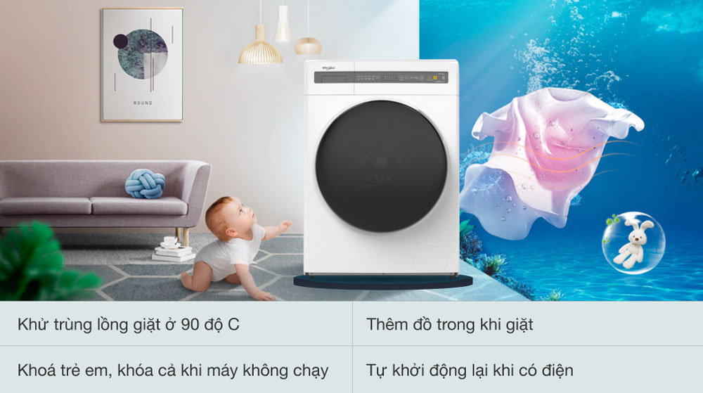 Máy giặt Whirlpool FWEB8002FW - Hàng chính hãng