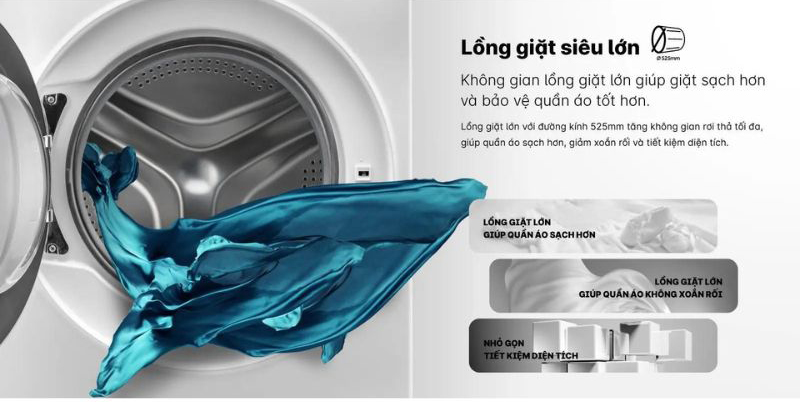 Máy giặt Aqua Inverter AQD-A802G.W - Hàng chính hãng