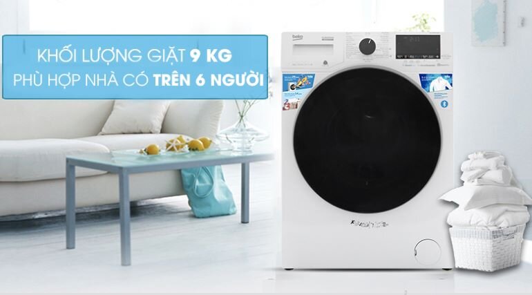 Máy giặt Beko Inverter 9 kg WCV9648XSTM - Hàng chính hãng