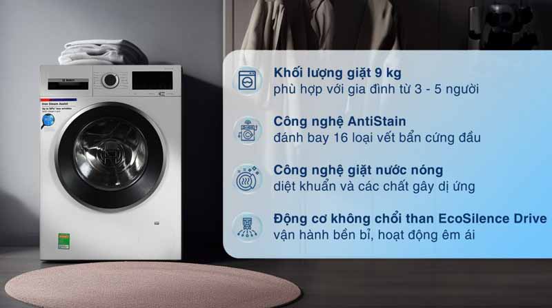 Máy giặt Bosch 9 kg WGA14400SG - Hàng chính hãng