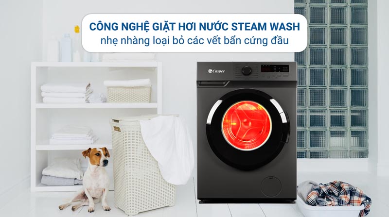 Máy giặt Casper Inverter 8 kg WF-8VG1  - Hàng chính hãng