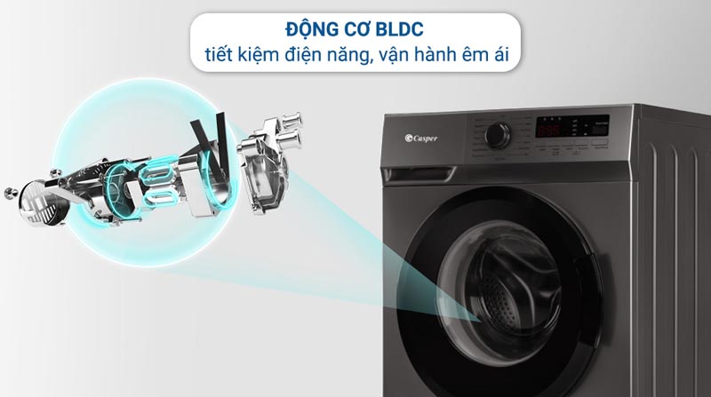Máy giặt Casper Inverter 8 kg WF-8VG1  - Hàng chính hãng