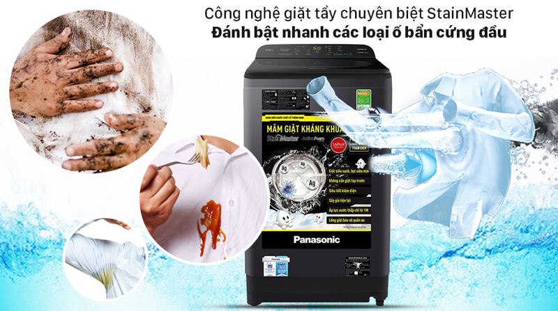 Công nghệ giặt tẩy chuyên biệt StainMaster, đánh bật vết bẩn cứng đầu