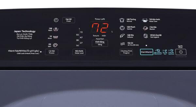 Bảng điều khiển cảm ứng và nút nhấn cùng màn hình LED hiển thị rõ nét