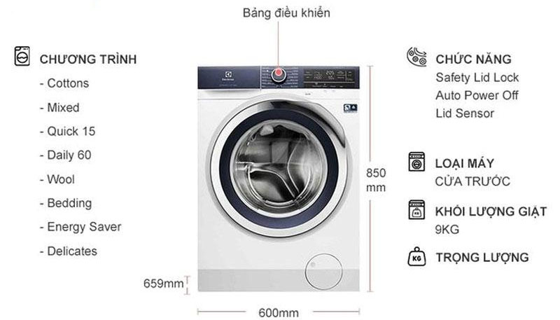 Máy giặt cửa trước Electrolux EWF9023BDWA - Hàng chính hãng