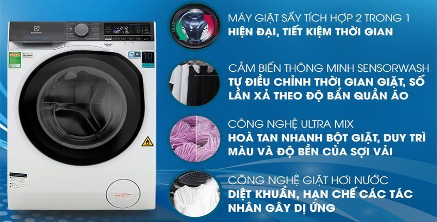 Máy giặt cửa trước Inverter Electrolux EWW1141AEWA - Hàng chính hãng