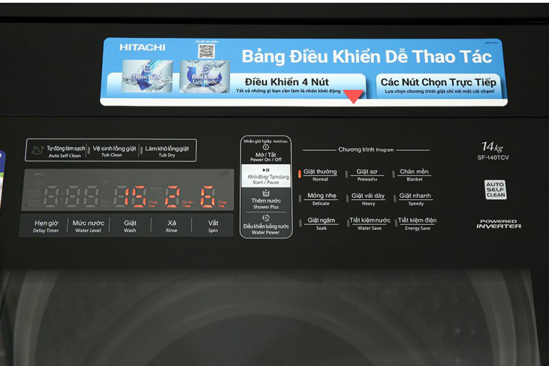 Bảng điều khiển cảm ứng và nút nhấn cùng màn hình LED hiển thị rõ nét, 