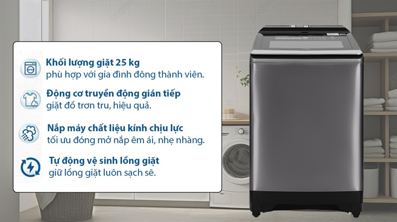 Máy giặt Hitachi Inverter SF-250ZFVAD SS có nhiều tính năng nổi bật