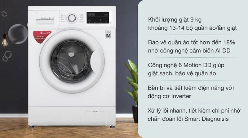 Máy giặt LG Inverter FM1209S6W - Hàng chính hãng