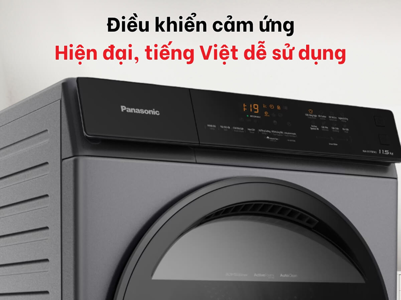 Bảng điều khiển tiếng Việt dễ dàng thao tác, có màn hình LED