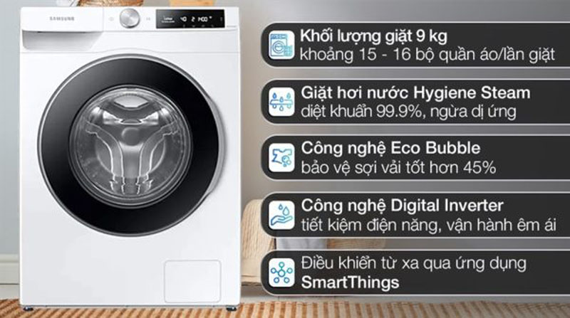 Máy giặt Samsung inverter 9 kg WW90T634DLE/SV - Hàng chính hãng