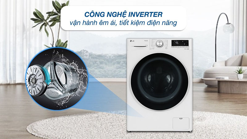 Máy giặt sấy AI DD Inverter giặt 11 kg - sấy 7 kg LG FV1411D4W - Hàng chính hãng