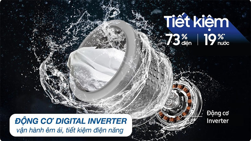 Máy giặt sấy Bespoke AI Inverter giặt 21kg - sấy 12kg Samsung WD21B6400KV/SV - Hàng chính hãng