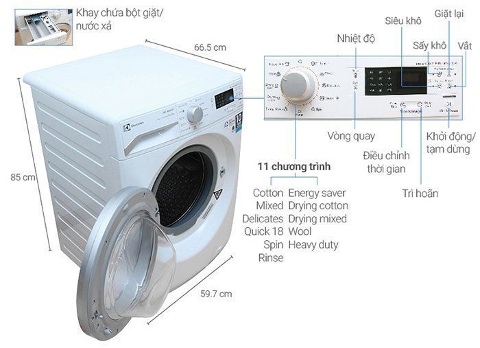 Máy giặt sấy Electrolux EWW12842 - Hàng chính hãng