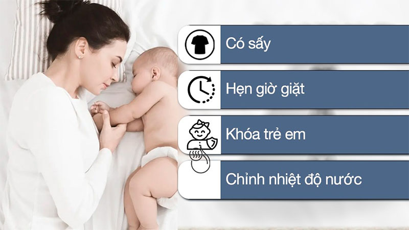 Máy giặt sấy Inverter giặt 13 Kg - sấy 8 Kg Aqua AQD-DH1300H.PS - Hàng chính hãng