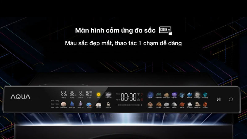 Bảng điều khiển của Máy giặt sấy Inverter giặt 15 kg - sấy 10 kg Aqua AQD-DH1500G.PP