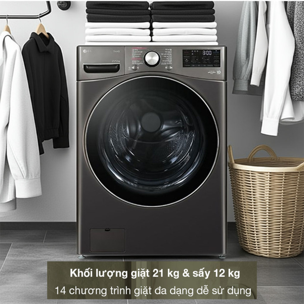 Máy giặt sấy LG AI DD Inverter F2721HVRB 21kg - Hàng chính hãng