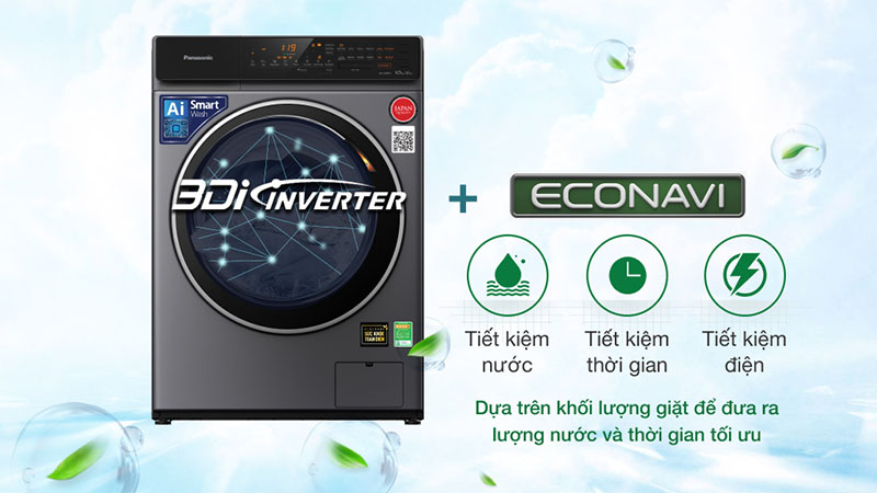 Công nghệ 3Di Inverter của Máy giặt sấy Panasonic Inverter 10 kg NA-S106FC1LV