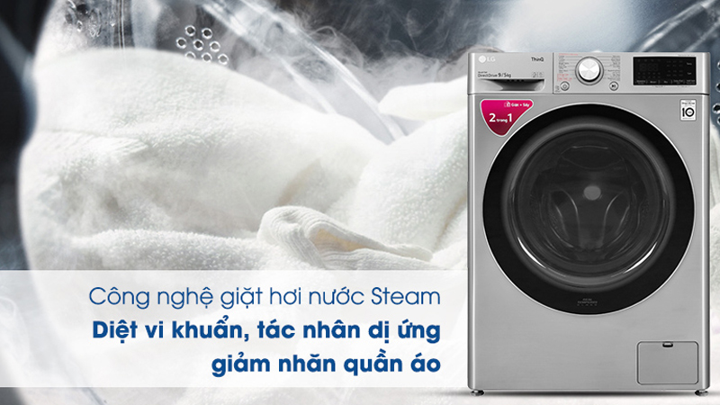 Công nghệ giặt hơi nước Steam, loại bỏ 99,9% tác nhân gây dị ứng
