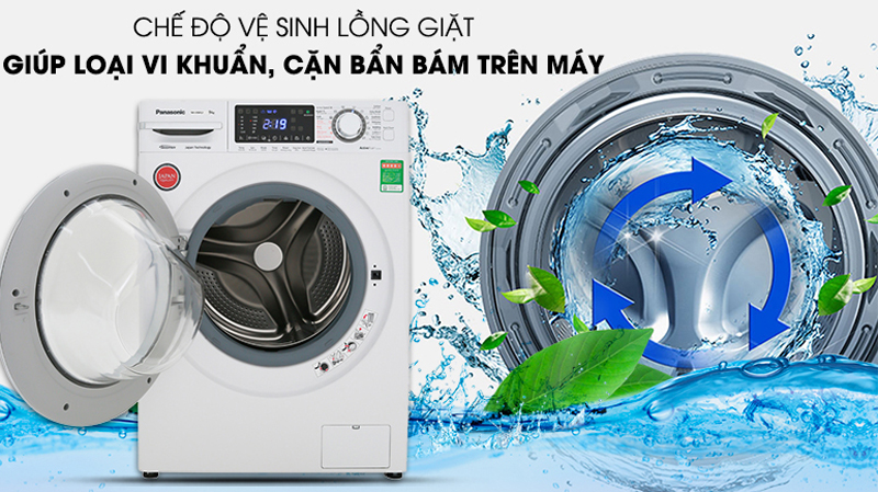 Máy giặt Panasonic 9kg inverter NA-V90FC1WVT - Hàng chính hãng