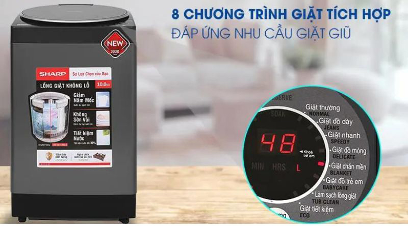 Máy giặt Sharp ES-W100PV-H - Hàng chính hãng