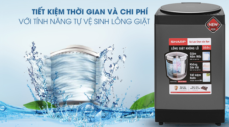 Máy giặt Sharp ES-W100PV-H - Hàng chính hãng