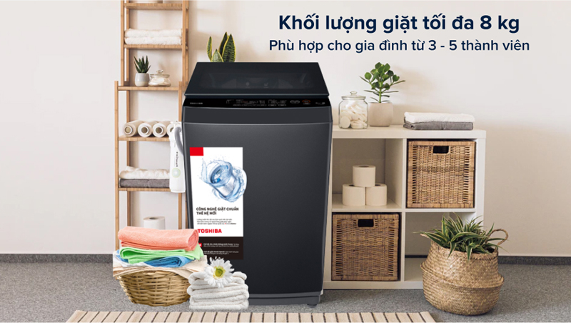 Máy giặt Toshiba 8 kg AW-M905BV(MK)  - Hàng chính hãng