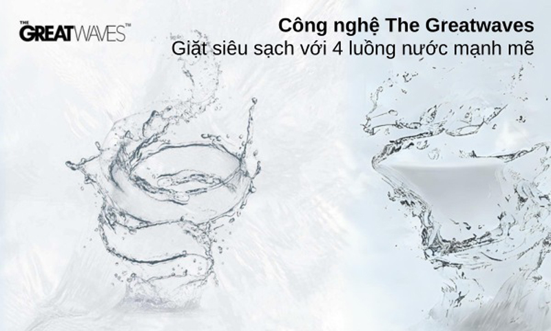 Công nghệ giặt The Greatwaves, kết hợp cùng công nghệ siêu bọt khí nano UFB  loại bỏ vết bẩn nhanh chóng