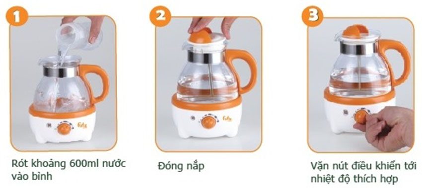 Máy hâm nước pha sữa Fatzbaby FB3009SL - Hàng chính hãng