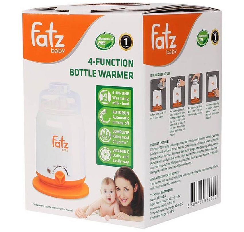 Máy hâm sữa 4 chức năng FatzBaby FB3002SL - Hàng chính hãng