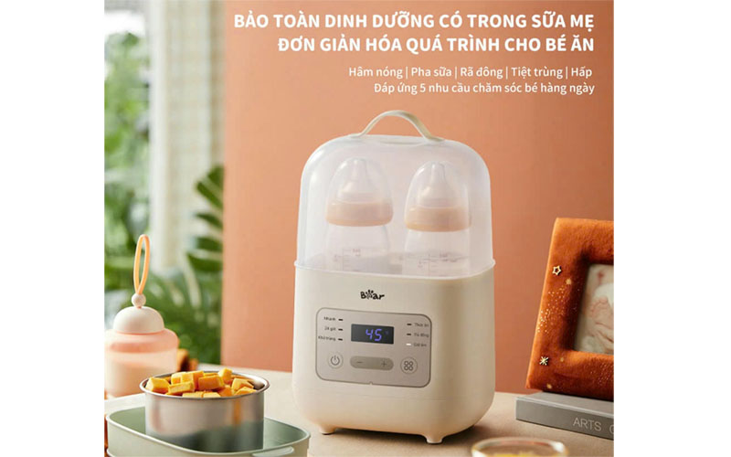 Máy hâm sữa tiệt trùng Bear BW-4H03M - Hàng chính hãng