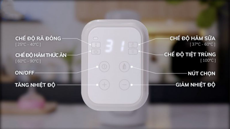 Máy hâm sữa và tiệt trùng Mono 7 Fatzbaby FB3010TN - Hàng chính hãng