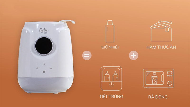 Máy hâm sữa và tiệt trùng Mono 9 Fatzbaby FB3061SJ - Hàng chính hãng