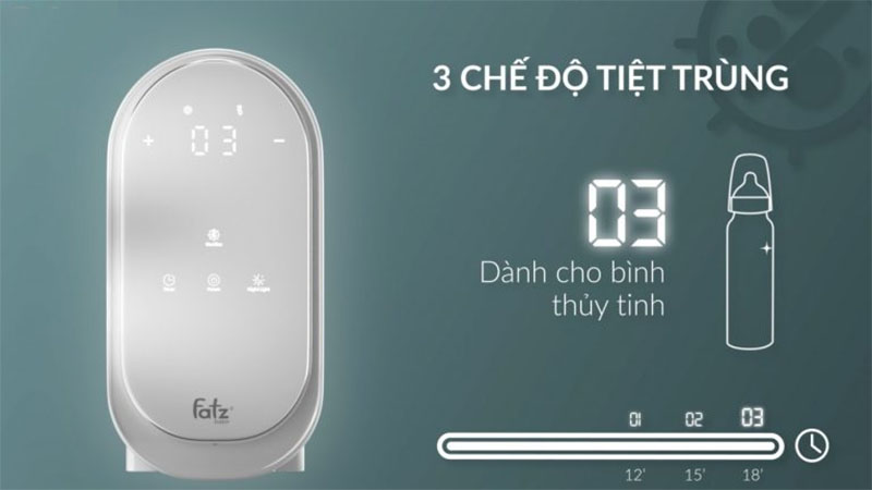 Máy hâm sữa tiệt trùng điện tử Duo 6 Fatzbaby FB3090CY - Hàng chính hãng