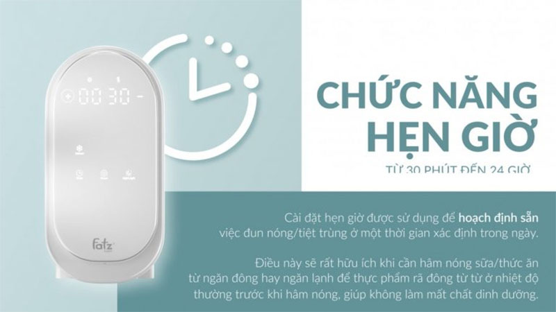 Máy hâm sữa tiệt trùng điện tử Duo 6 Fatzbaby FB3090CY - Hàng chính hãng