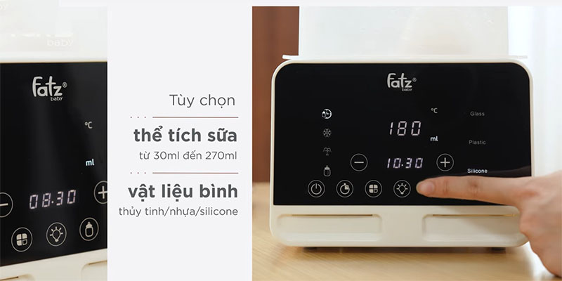 Máy hâm sữa và tiệt trùng điện tử Duo 9 Fatzbaby FB3095KB - Hàng chính hãng