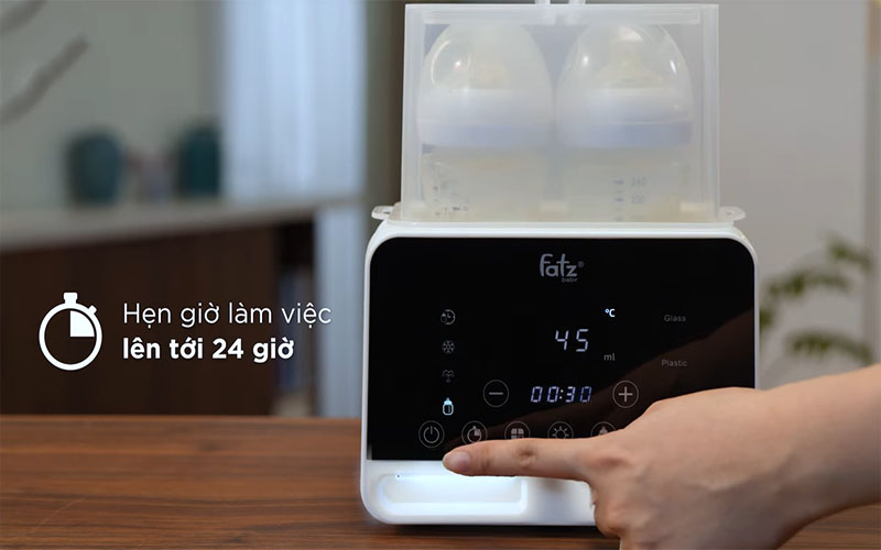 Máy hâm sữa và tiệt trùng điện tử Duo 9 Fatzbaby FB3095KB - Hàng chính hãng