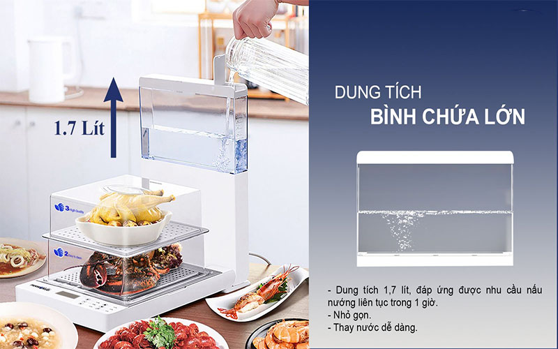 Máy hấp điện gấp gọn Panworld PW-2324 - Hàng chính hãng